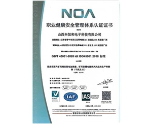 職業(yè)健康管理體系認證證書